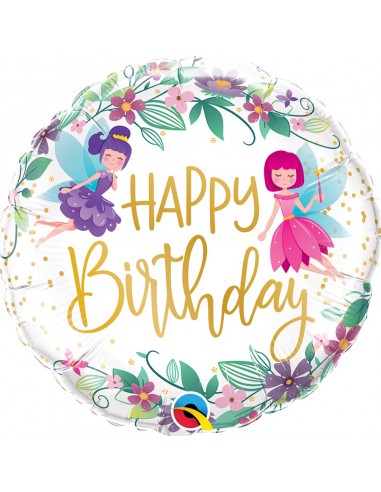 Birthday helium balloon - fairies